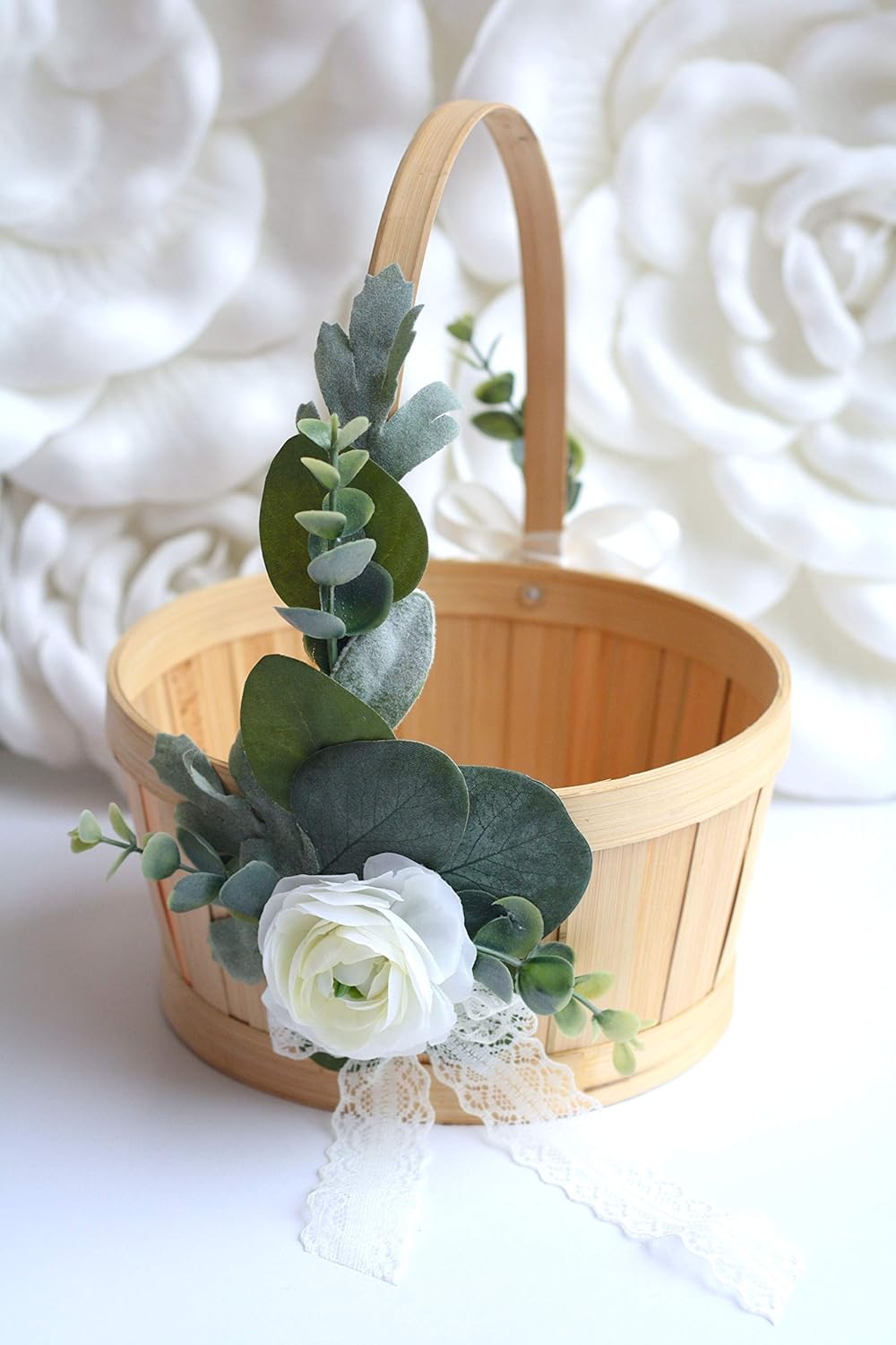 Willow Flower Girl Basket, Personalized Ring Bearer Pillow, Wedding Basket and Ring Pillow | Alex Emotions | Handmade Rustic Wedding Accessories