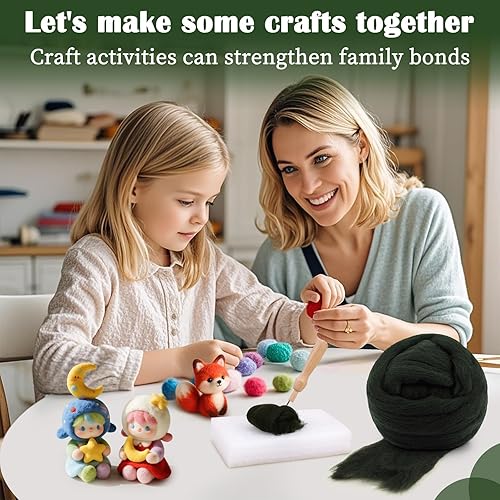 Miniatura 67 de Mayboos Hilo de lana para hilar, lana natural de color de 1.76 onzas, suministros de fieltro de lana pura, hilo grueso para fieltro húmedo, Color2