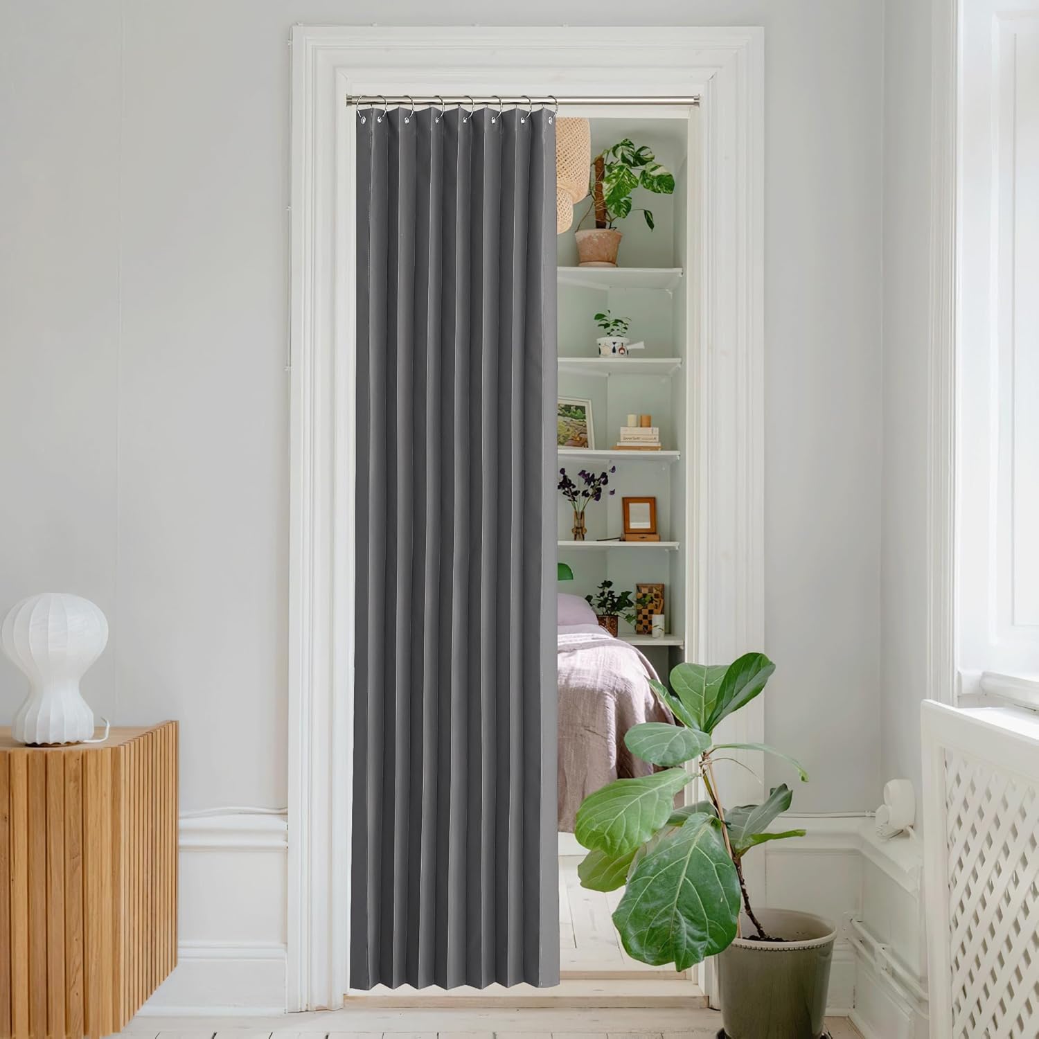 NICETOWN Accordion Style Door Curtains for Doorway, Blackout Thermal Insulated Closet Curtains