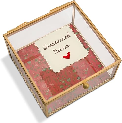 Pavilion Gift Company A Mother's Love - Joyero de cristal con diseño floral de 4.25 pulgadas, diseño floral, color rojo