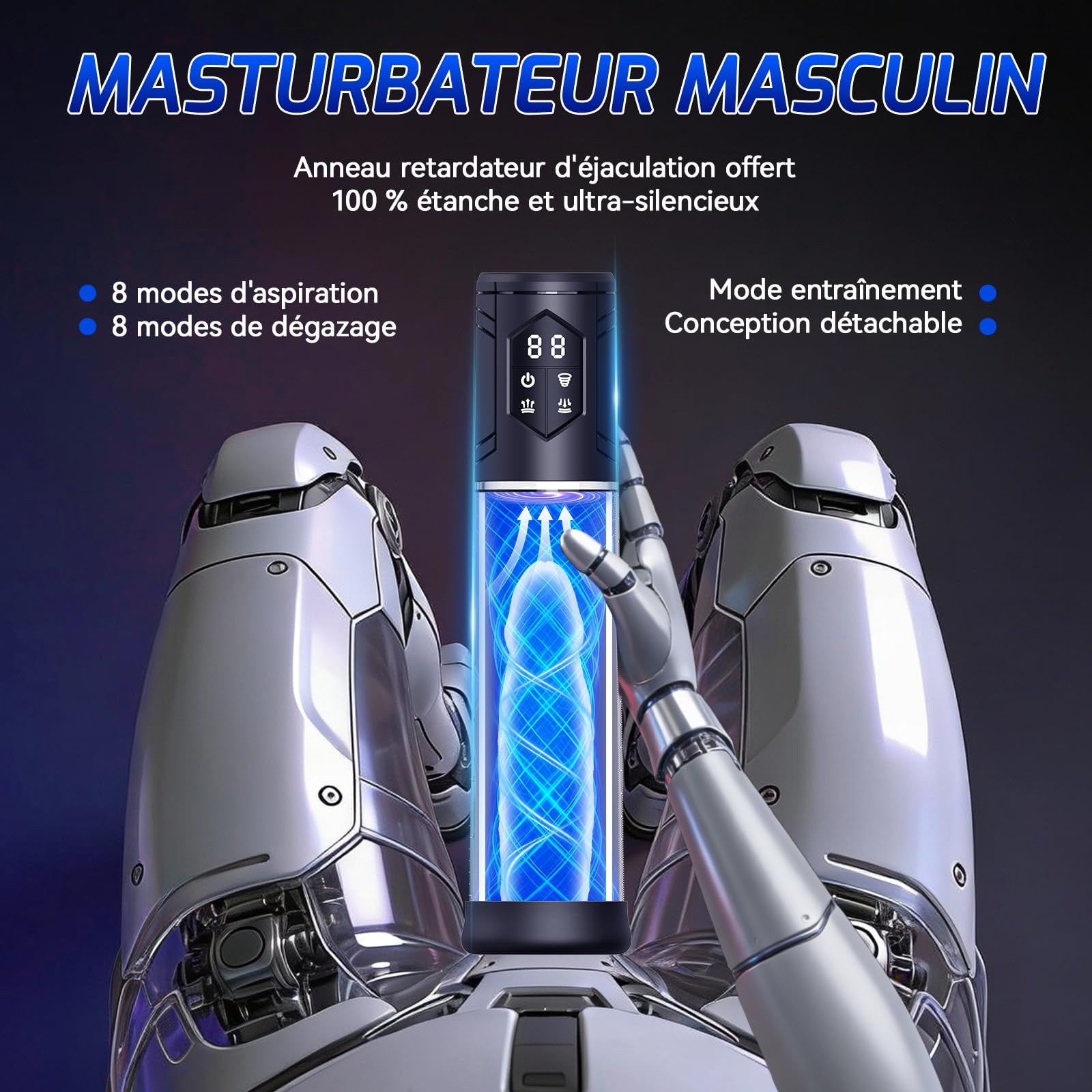 Pompe à Pénis Sextoyse Homme Sex Masturbateur Homme Masculins avec 10 types de Succion & 6 Anneaux de Pénis & 2 Housses en Silicone Pompe à Pénis Vibromasseurs Sex Toys Femme Sex Adulte Noir