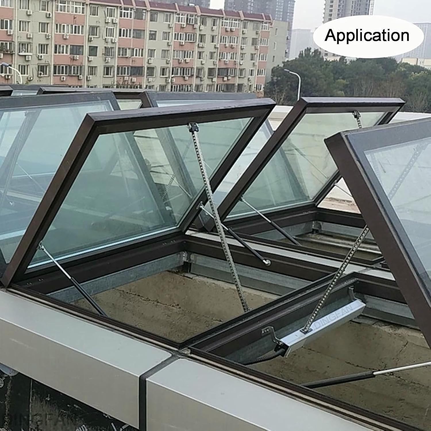 Electric Window Opener Actuator, Maximum Load 400N, Double Chain/Low Noise,for Roof Windows,Greenhouses, with Remote Control + Switch-