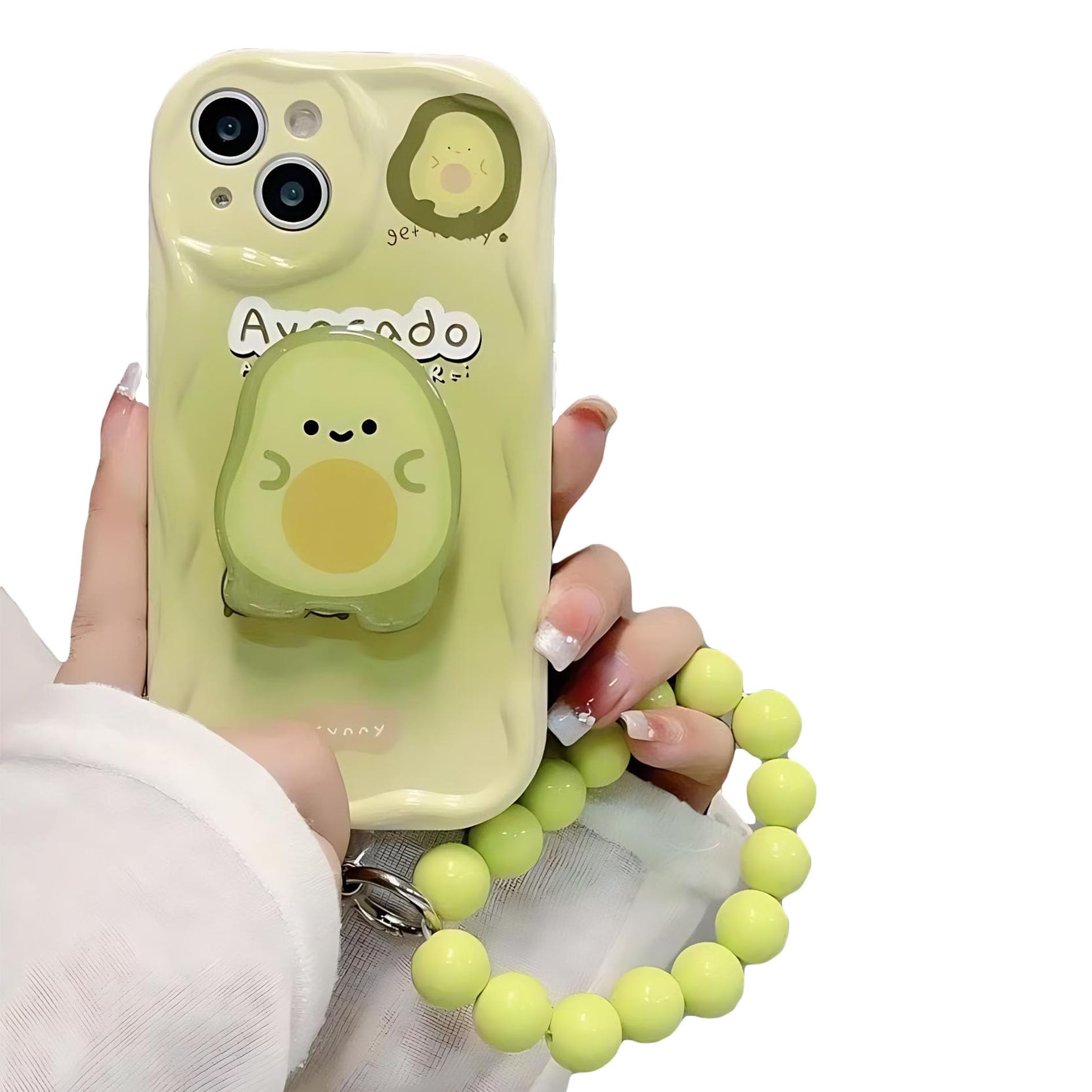 Seconddog Cute 3D Fruit Case Compatible with iPhone 7/8/SE, Funny Creative 3D Fruit Avocado Phone Stand Holder Design Soft TPU Shockproof Anti-Scratch