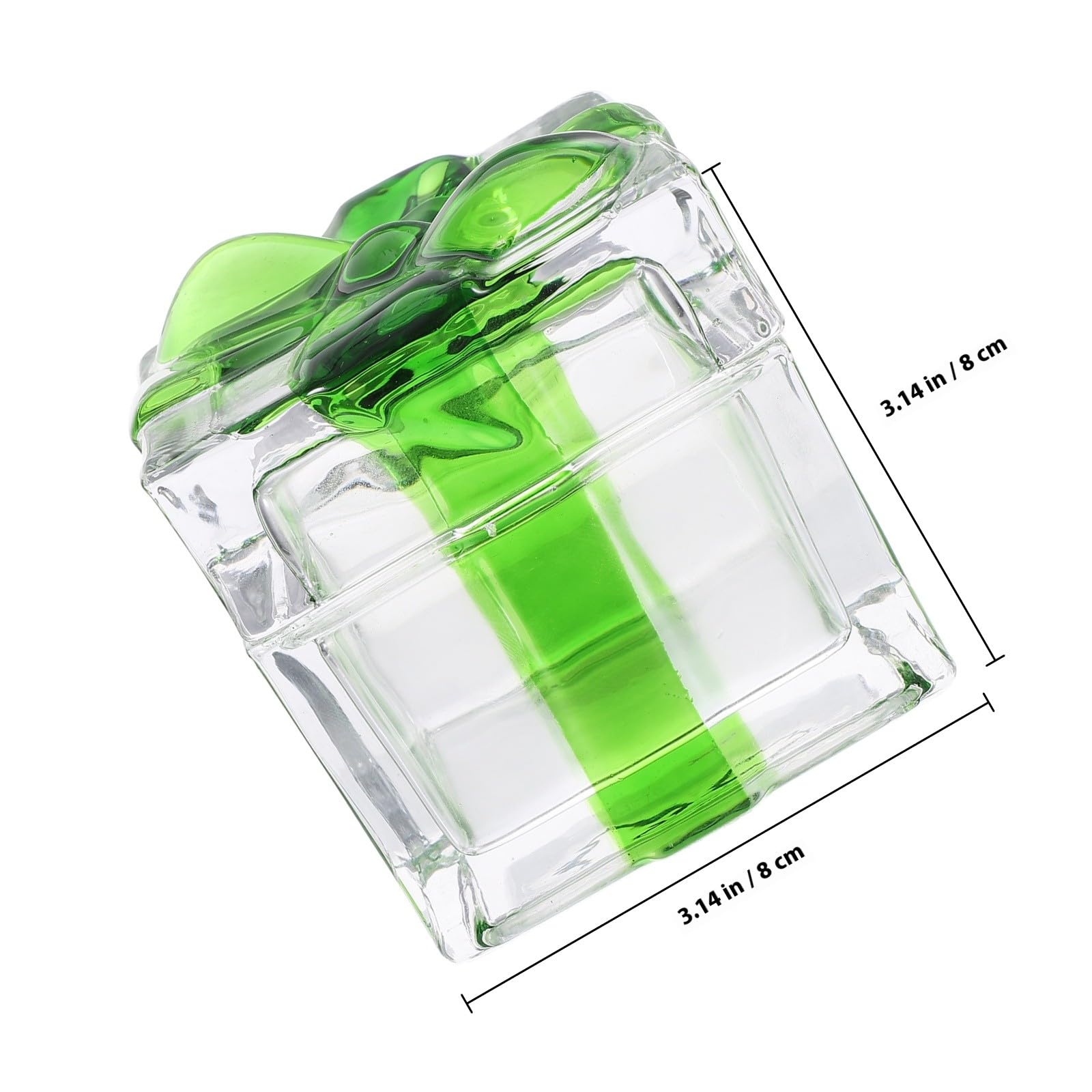 DOITOOL Bonbonnière en Cristal Décorative Verte, Couvercle Boîte à Bonbons
