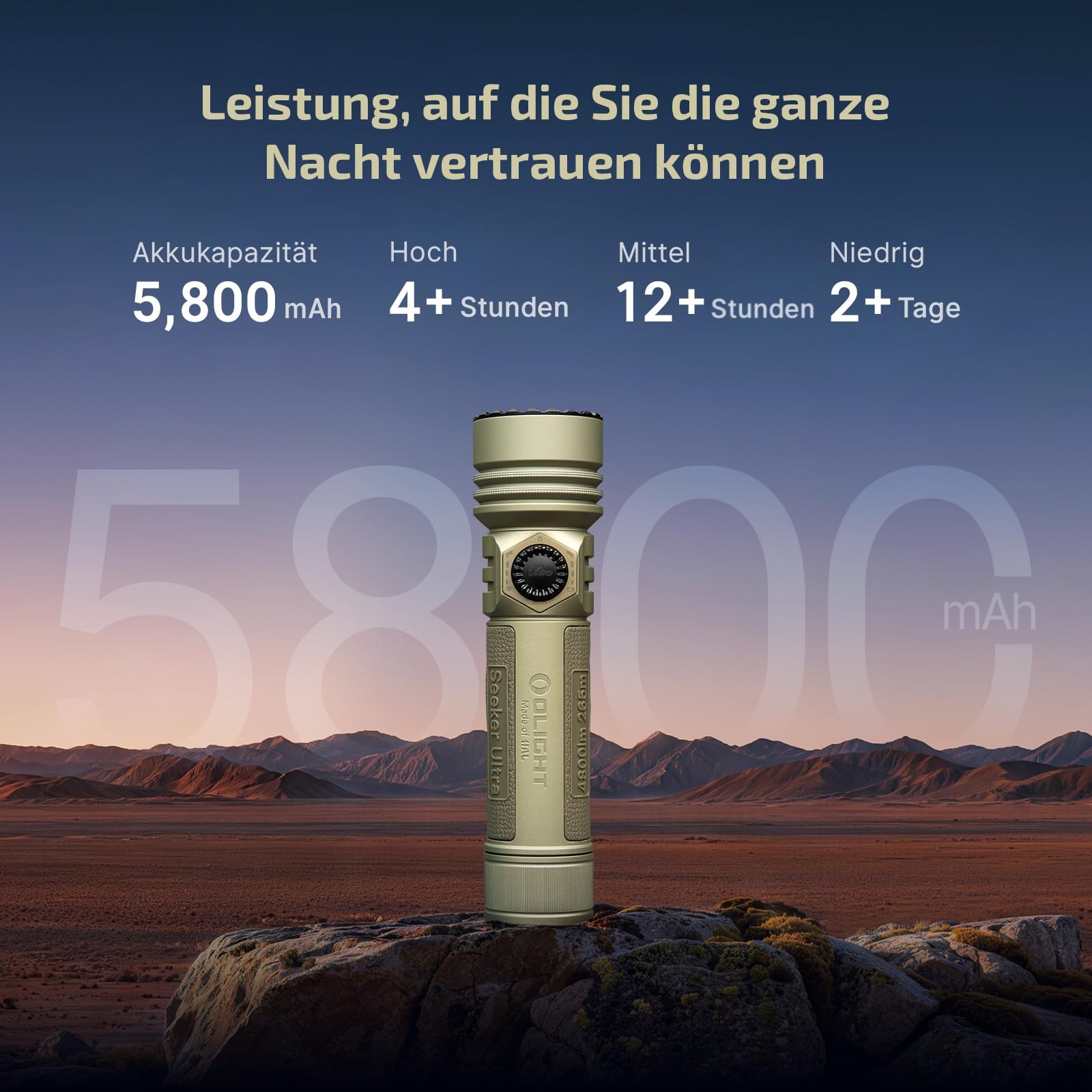 OLIGHT Seeker Ultra Leistungsstarke LED Taschenlampe 4800 Lumen 265 m