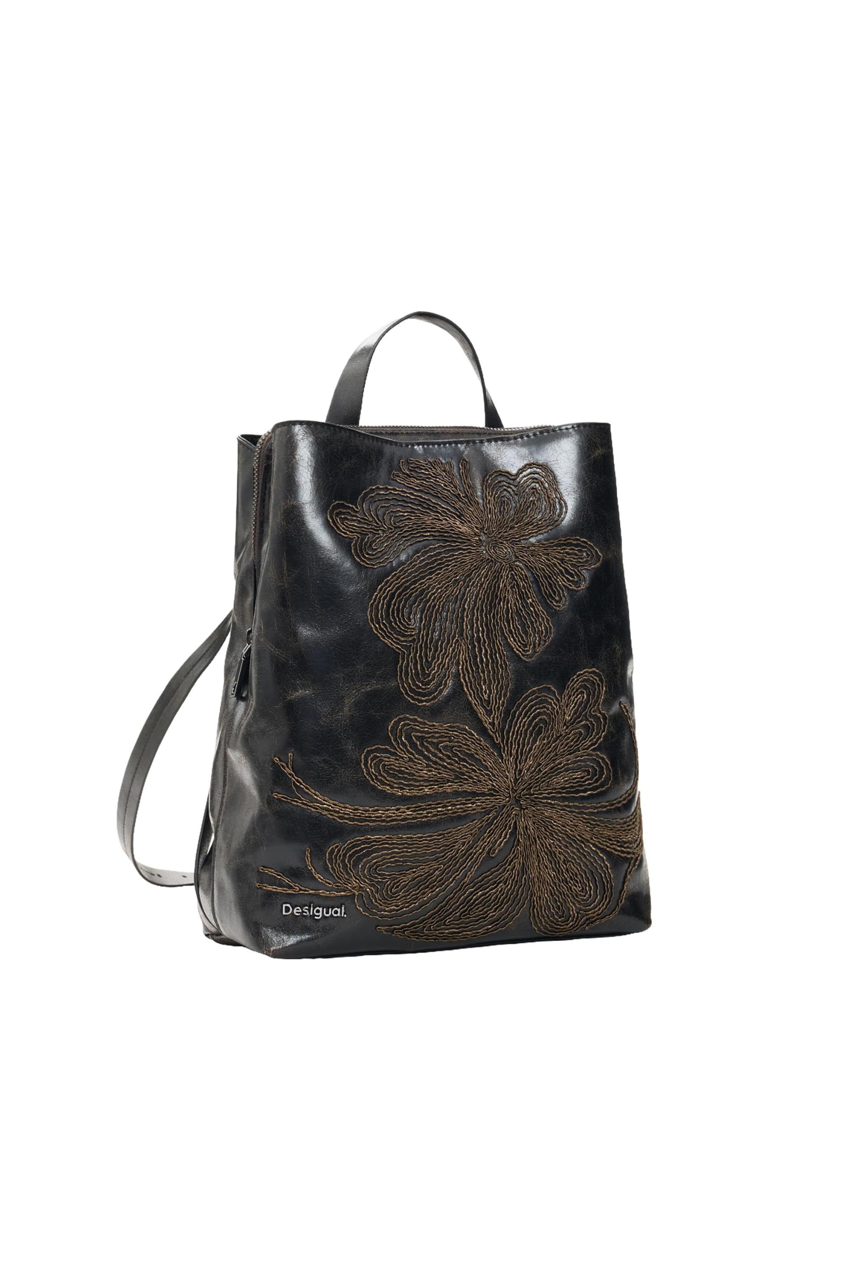 Small Embroidered Backpack - BROWN - U