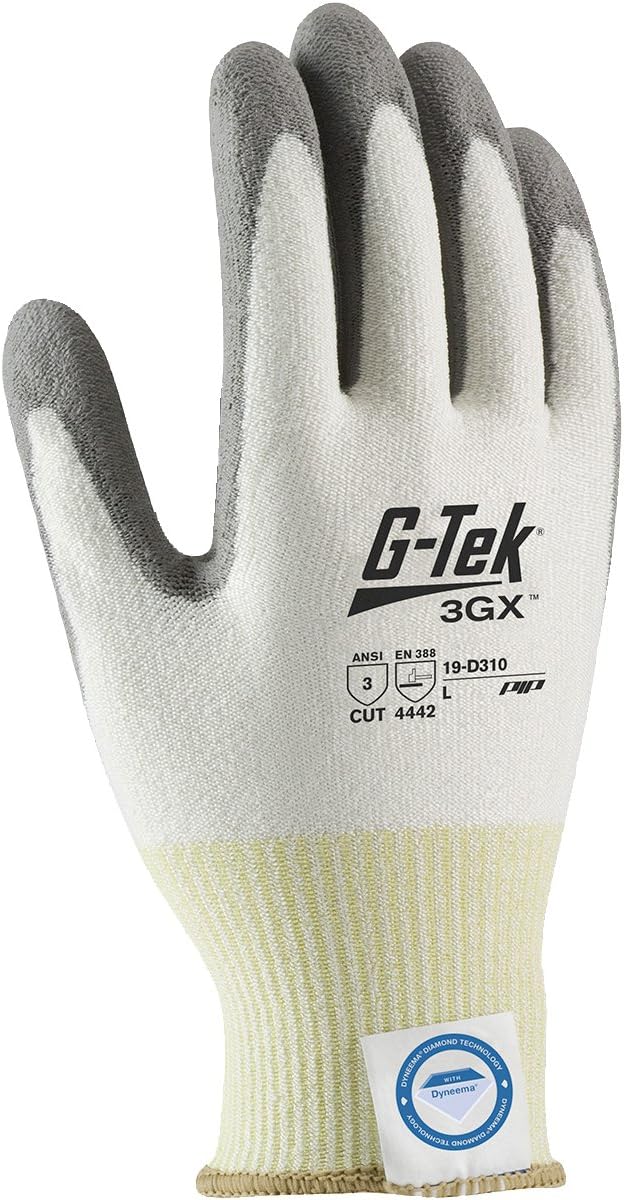 GTek 3GX 19D310/L Seamless Knit Dyneema Diamond/Lycra/Spandex Glove with Polyurethane Coated