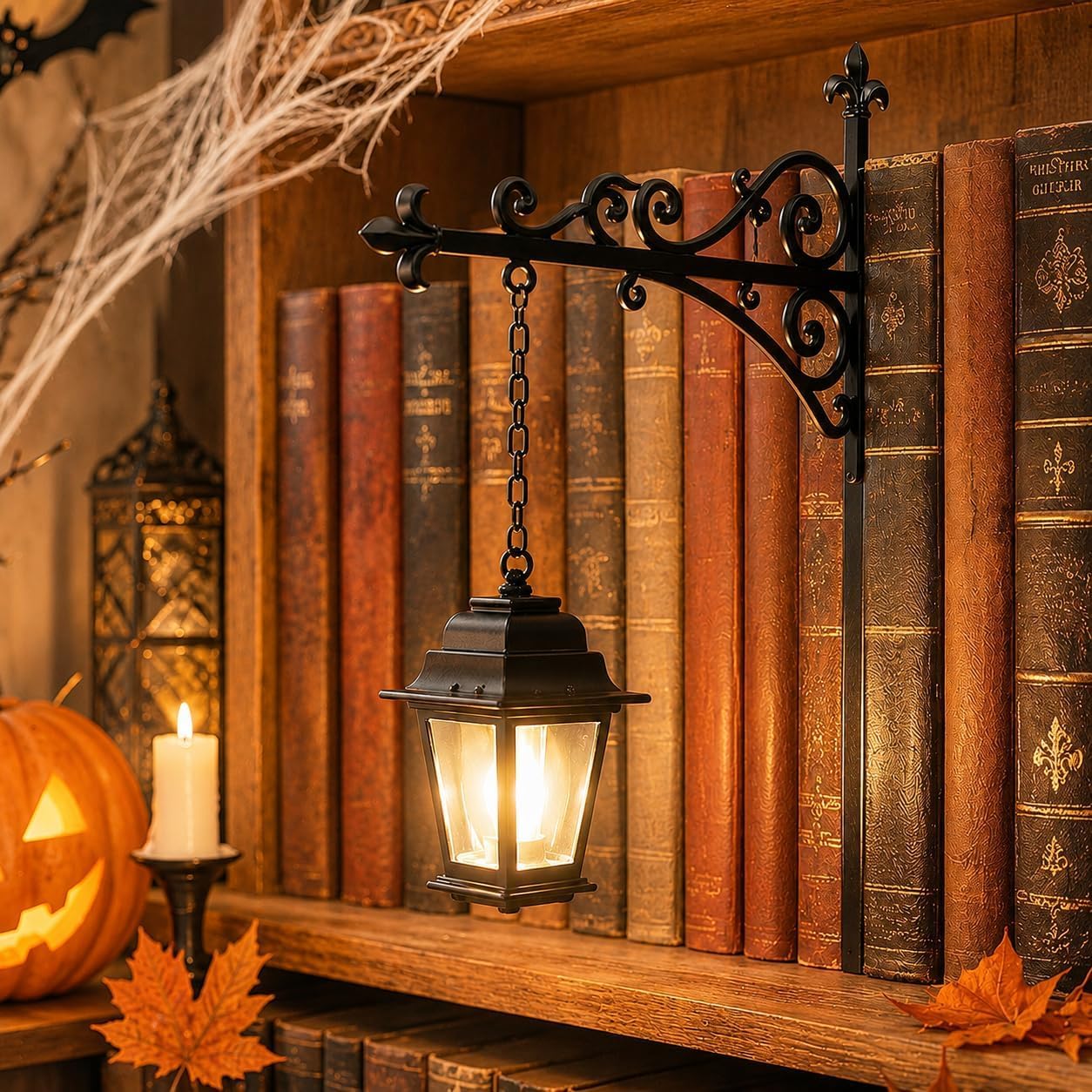 ENCOMAG Bookshelf Lamp, Vintage Hanging LED Bookshelf Lights (A)