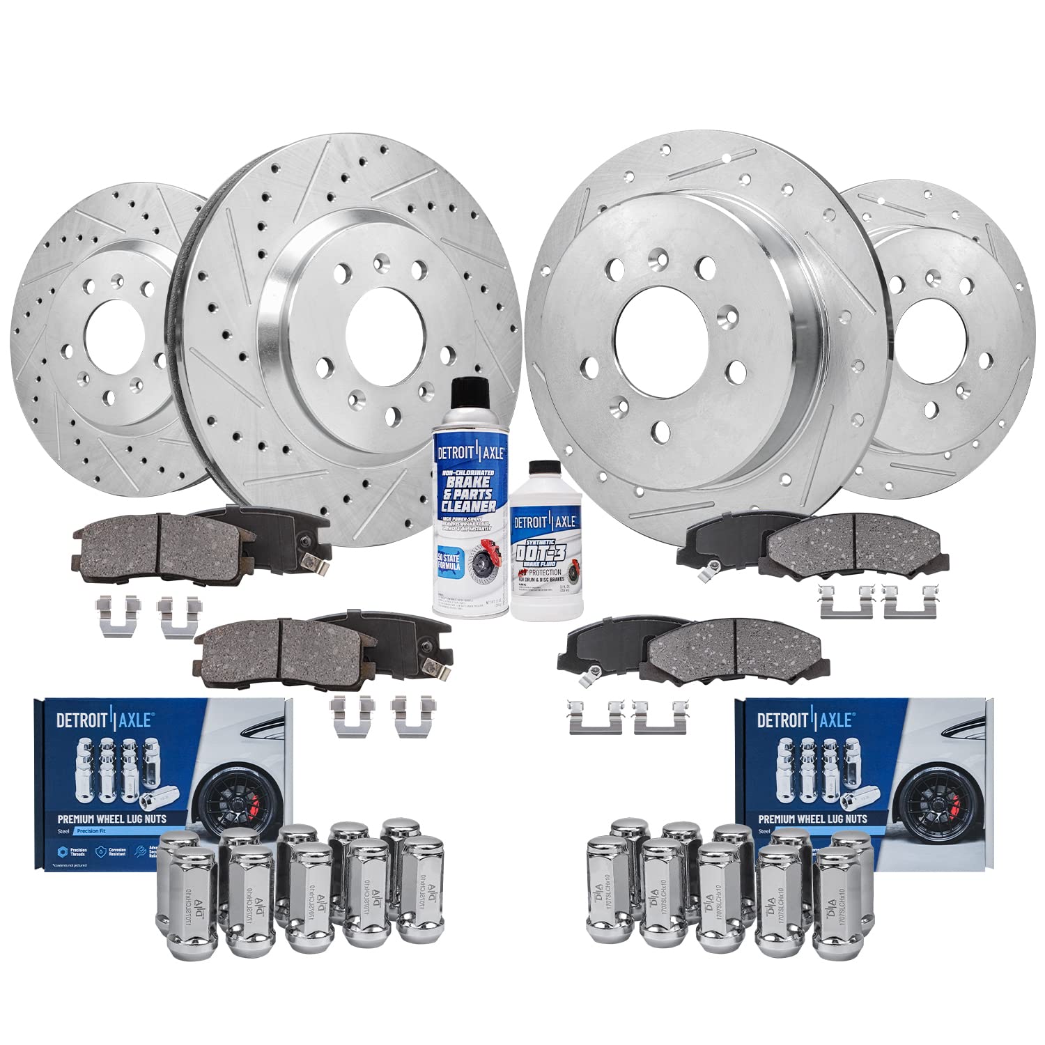 4 Pcs Front Ceramic Brake Pads with Sensor for 2006-2013 Chevrolet Impala