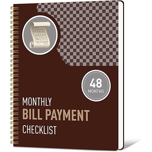 Undated Monthly Bill Payment - 48-Month Undated Financial Organizer with Income Tracker, Savings & Debt Management, Yearly Goals, Expense Tracking 8.7×10.6 In, Brown