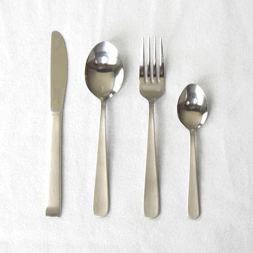 Miniatura 2 de Nagao Tsubame - Juego de cubiertos para cena, cuchillo, cuchara, tenedor, cucharilla, acero inoxidable 18-0, juego de 8 piezas, para 2 personas,