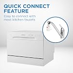 Danby DDW621WDB Lave-vaisselle avec comptoir 6 Placer les paramètres, 6 Laver les cycles et panier d'argenterie, Energy Star-Rated avec une faible consommation d'eau et un fonctionnement silencieux, blanc