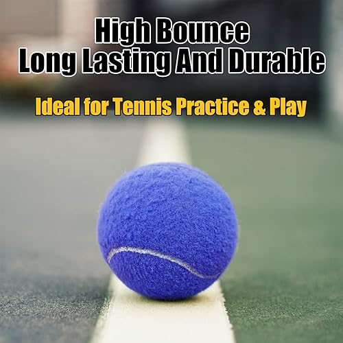 Miniatura 4 de GKK Pelotas de tenis presurizadas duraderas, paquete de 12 pelotas de entrenamiento de fieltro amarillo para principiantes y perros