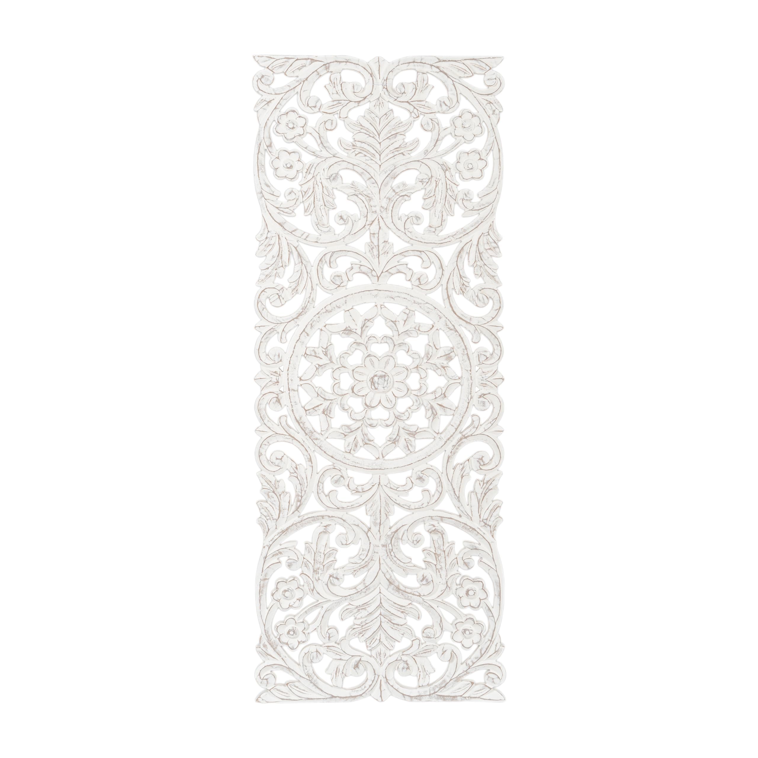 JFY Designs Lisle Hand Carved Wood Medallion Wall Panels Bedroom Décor
