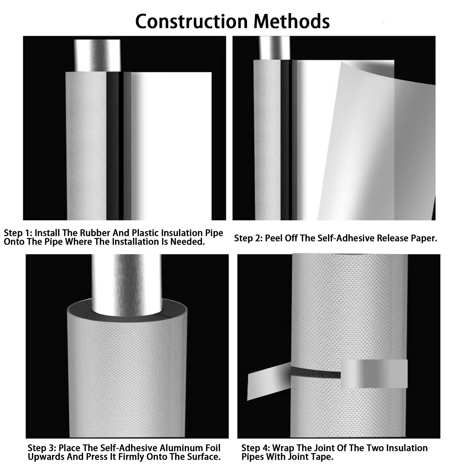 Coquilla Aislante - Tubo de Espuma De Aluminio Autoadhesivo, Tubo Espuma Aislante para Aire Acondicionado y Tuberías de Agua, 10-50mm Aislamiento de Tuberías