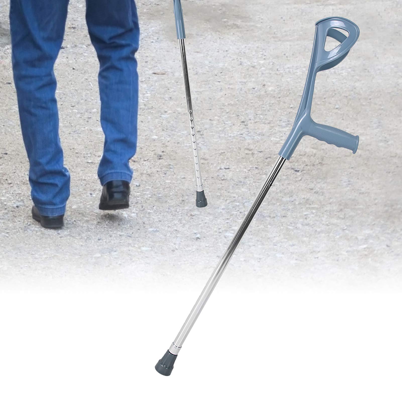 Muletas de Antebrazo para Adultos, Muletas de Codo de Aleación de Aluminio Ligeras para Caminar por Problemas de Movilidad para Personas Mayores(Altura Ajustable)