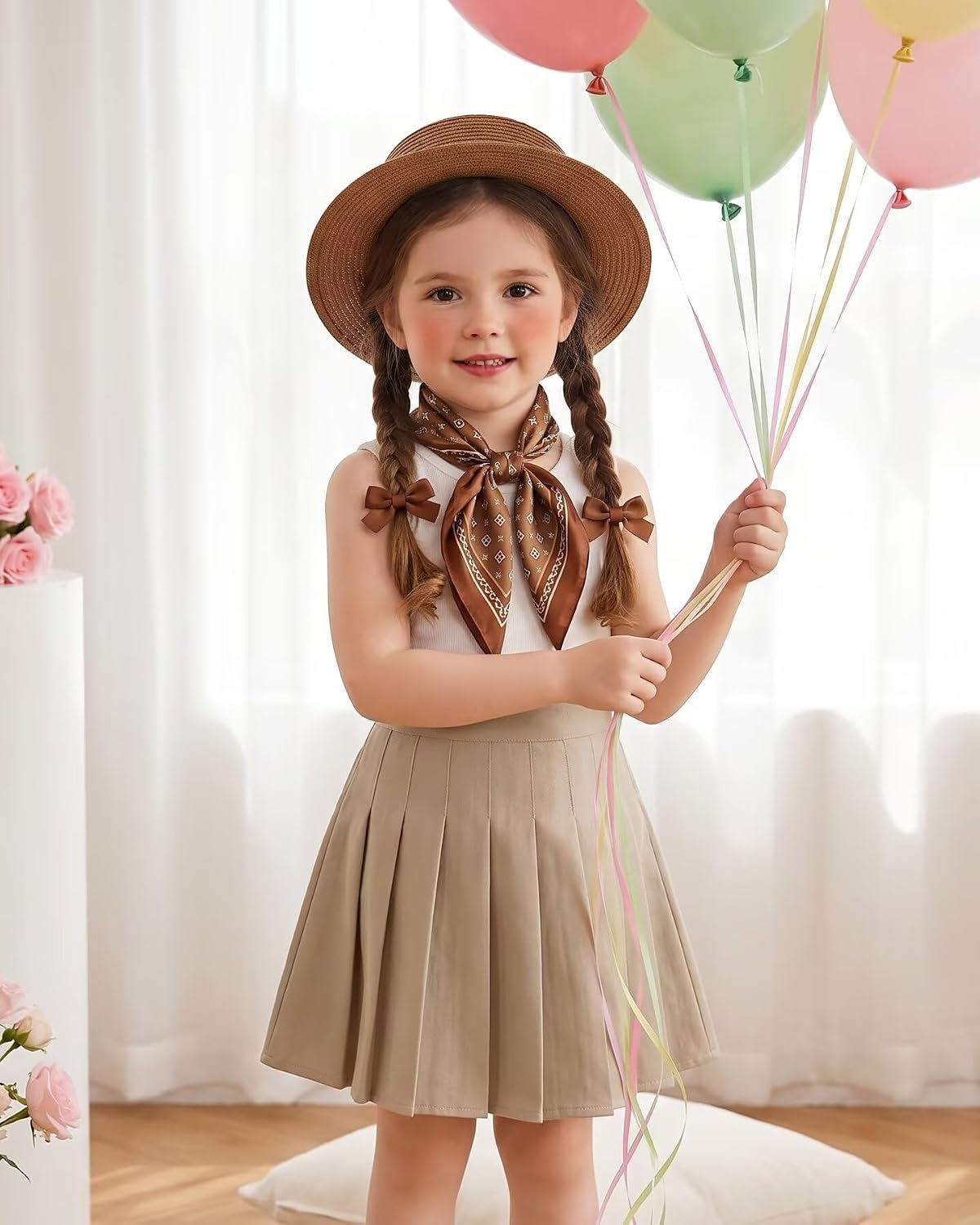 Uniform Skirts for Girls Pleated Tennis Skort with Pockets 6-16 Y