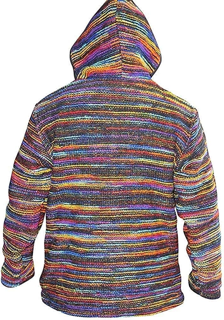 SHOPOHOLIC FASHION Mens Tyedye Cross Neck Tyedye Wooly Hippie Jacket - Image 6