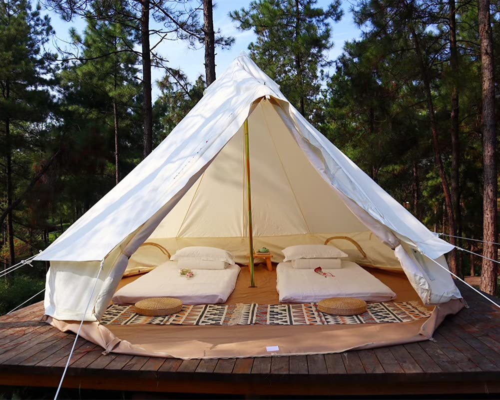 Outdoor Wodoodporny 4M 5M Oxford Bell Tent Glamping Jurta Namiot na rodzinny kemping lub festiwale na kempingu (5M Oksford Bell Namiot)