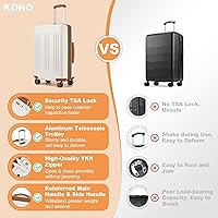 Amazon.com | Kono Lightweight 24 Inch Expandable Luggage with