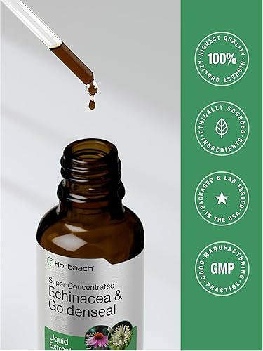 Miniatura 7 de Horbäach Echinacea Goldenseal - Gotas de tintura líquida | 2 onzas líquidas | Extracto sin alcohol | Vegetariano, sin OMG, suplemento sin gluten