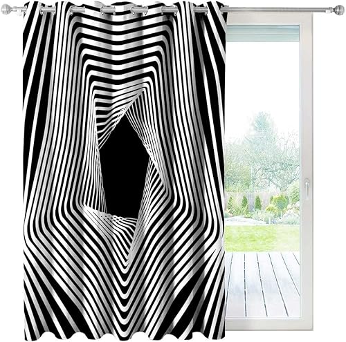 Miniatura 2 de Black Cortinas para Habitacion and White Outdoor Curtains Light Blocking ,1 Panel,(W) 40 X (H) 47 Inches