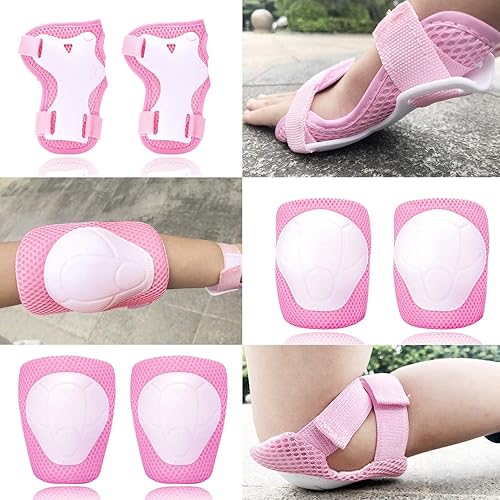 Miniatura 3 de Rodilleras para niños, rodilleras y coderas, conjunto de equipo de protección para niños y niñas con protectores de muñeca 3 en 1 para patinaje,