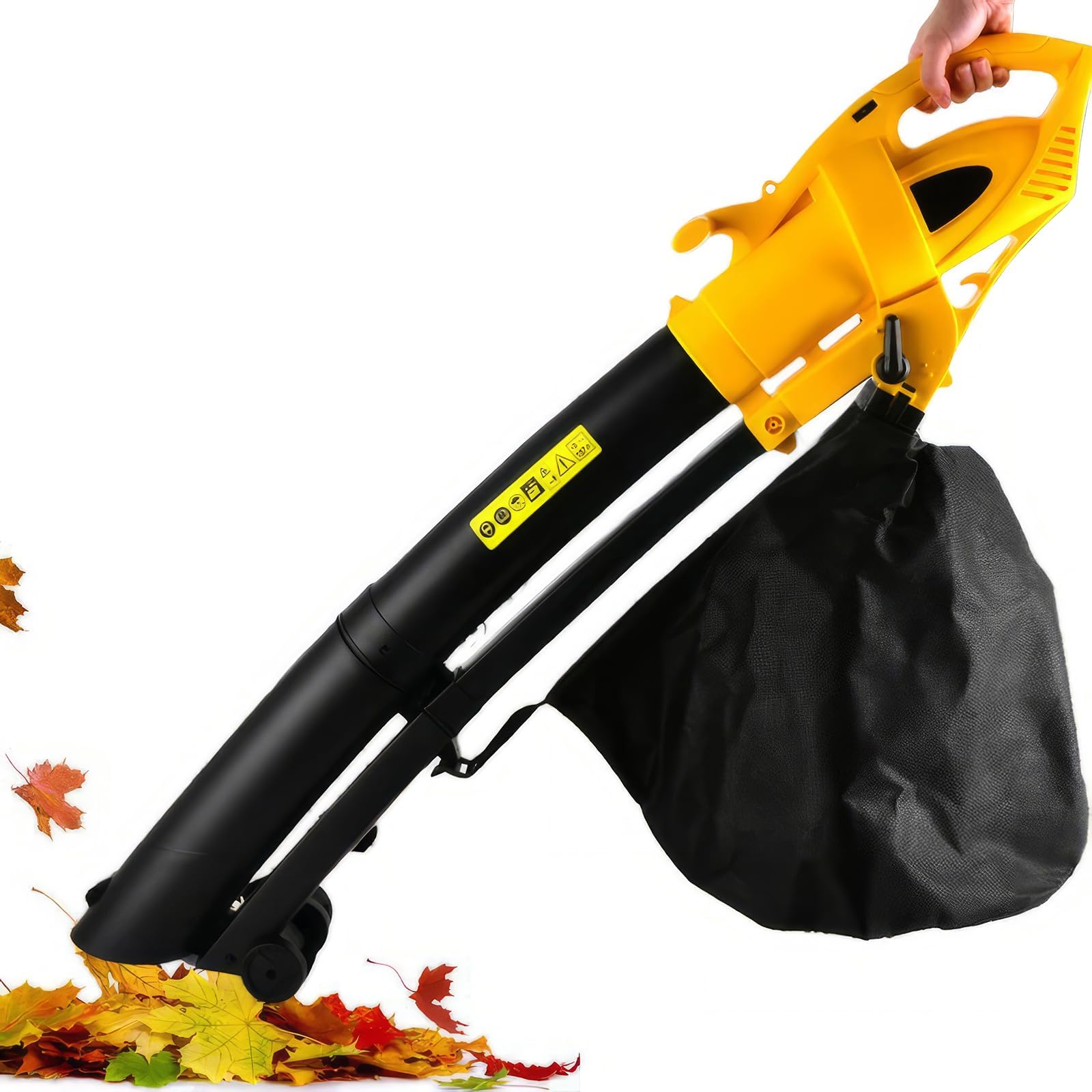 Aspiradora y Sopladores Eléctricos para Jardín, Soplador y Aspiradora de Hojas para Jardín de 3000 W, Aspiradora de Hojas para Jardín con Bolsa Recolectora de Hojas de 35 L, Correa de Transporte, 10:1