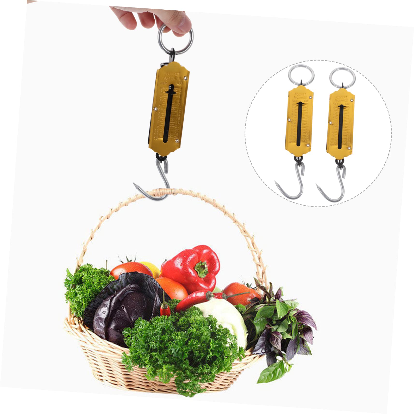 Toddmomy Báscula De Portátil De Colgante Manual Para Equipaje Y Pesca Diseño Duradero Sin Baterías Mango Ergonómico Para Fácil Pesaje 2 Piezas X 5