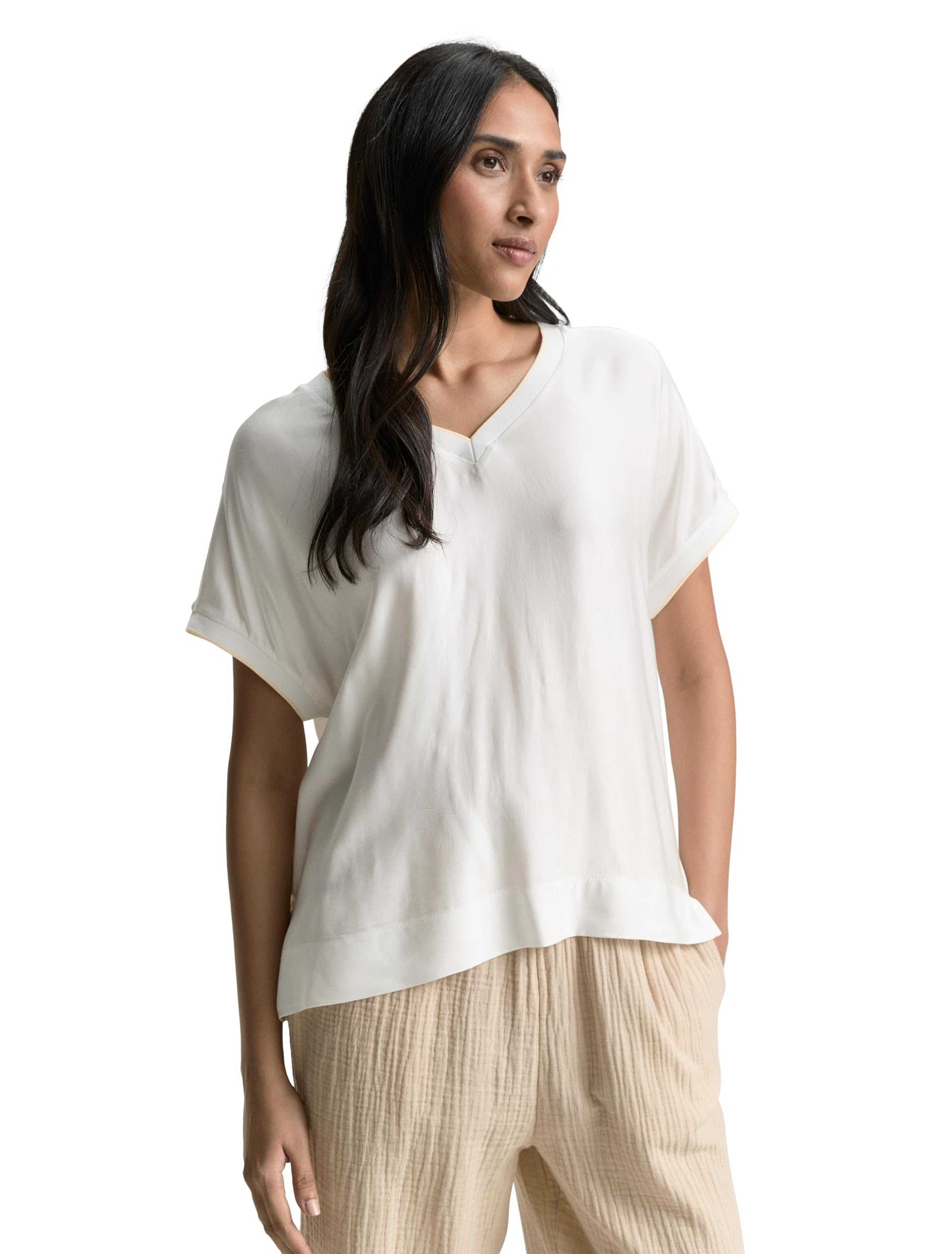 TOM TAILOR Women's T-Shirt, 10315 Whisper White, XS