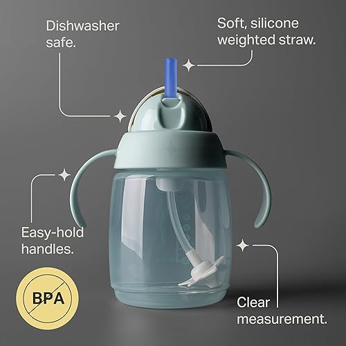 Miniatura 3 de Tommee Tippee Starter - Vaso para sorber de 10 onzas para bebés y niños pequeños, con popote con peso de silicona y asas de fácil sujeción, sin BPA,