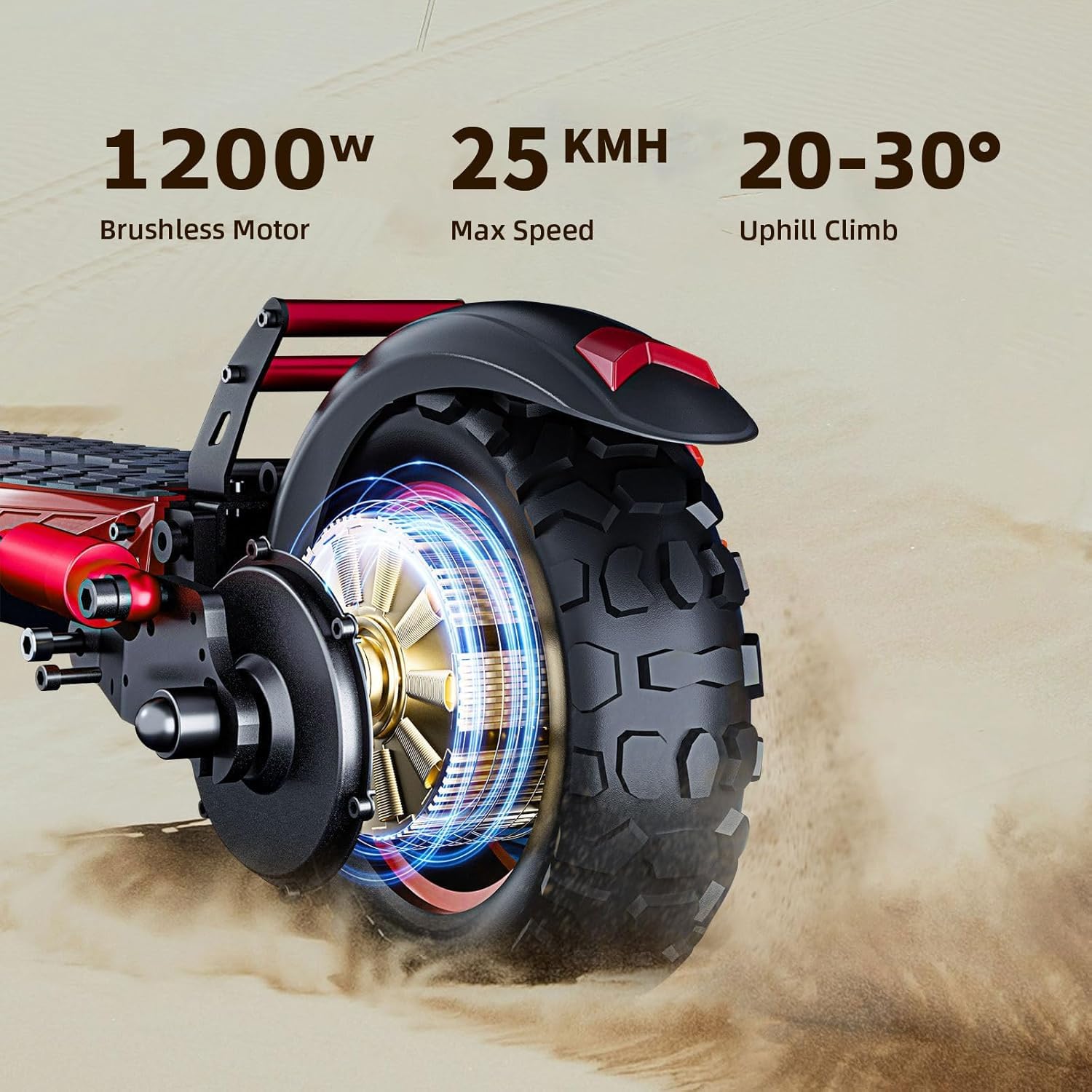 11" Patinete Eléctrico Adulto Todo Terreno Scooter - Autonomía de 34 Millas, 48V 18AH Batería Grande,Doble Suspensión & Doble Freno, Altura Ajustable, Regalo Navideño para Jóvenes