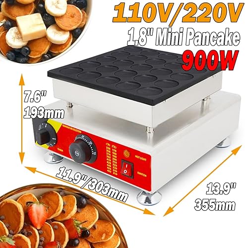Miniatura 3 de Máquina para hacer panqueques eléctrica comercial de 36 agujeros de 1.7 pulgadas, para panqueques holandeses, panadero, waffle, muffins, dorayaki,