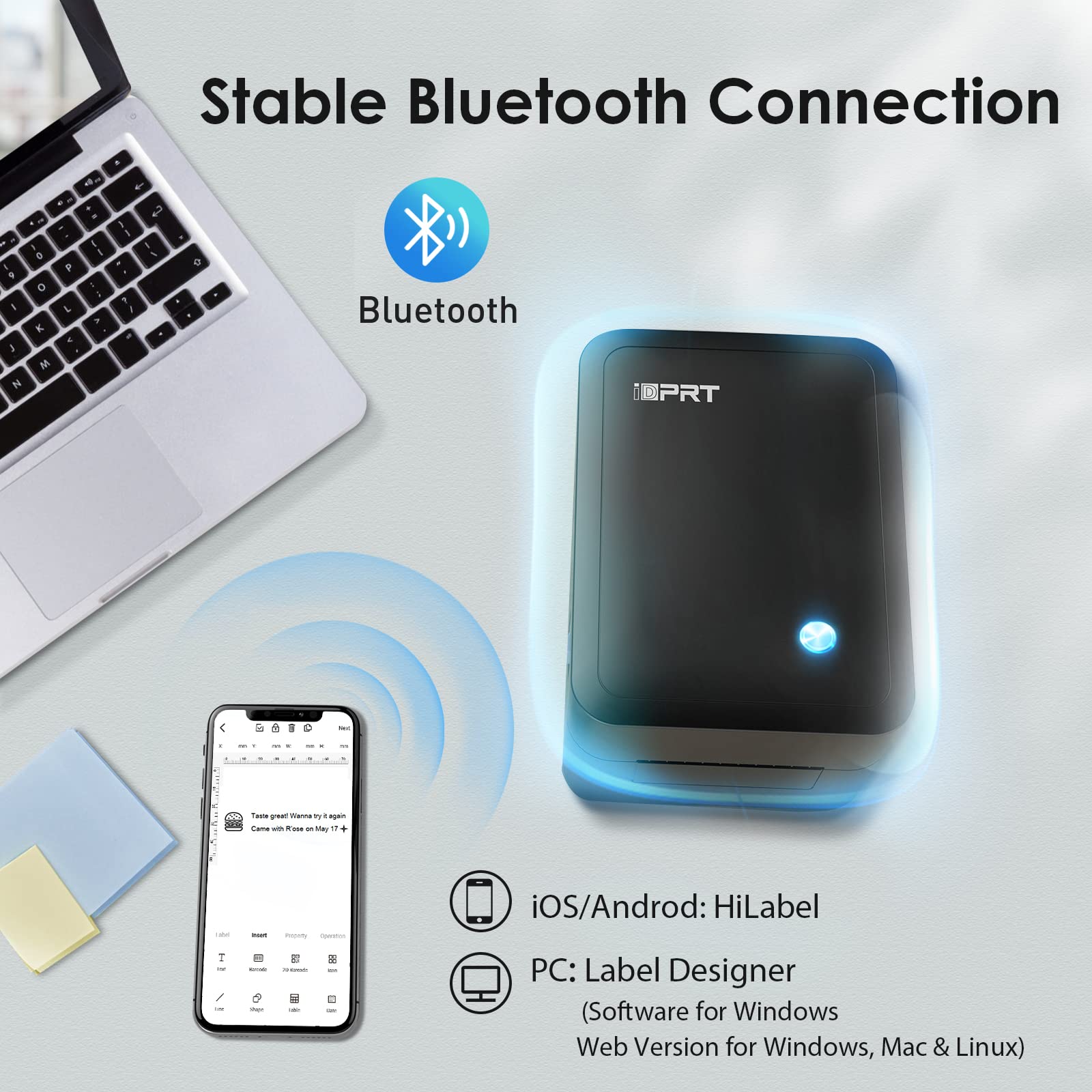 Buy iDPRT Bluetooth Label Printer 2022 UltraFast Thermal Label