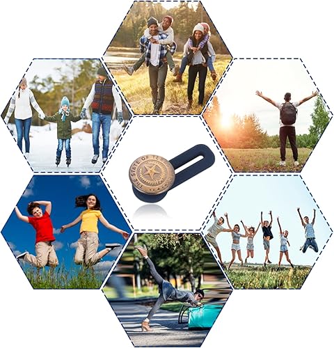 Miniatura 7 de Paquete de 10 botones expansores de pantalones, 10 estilos de pantalones de mezclilla de botón extensor de cintura para hombres y mujeres,