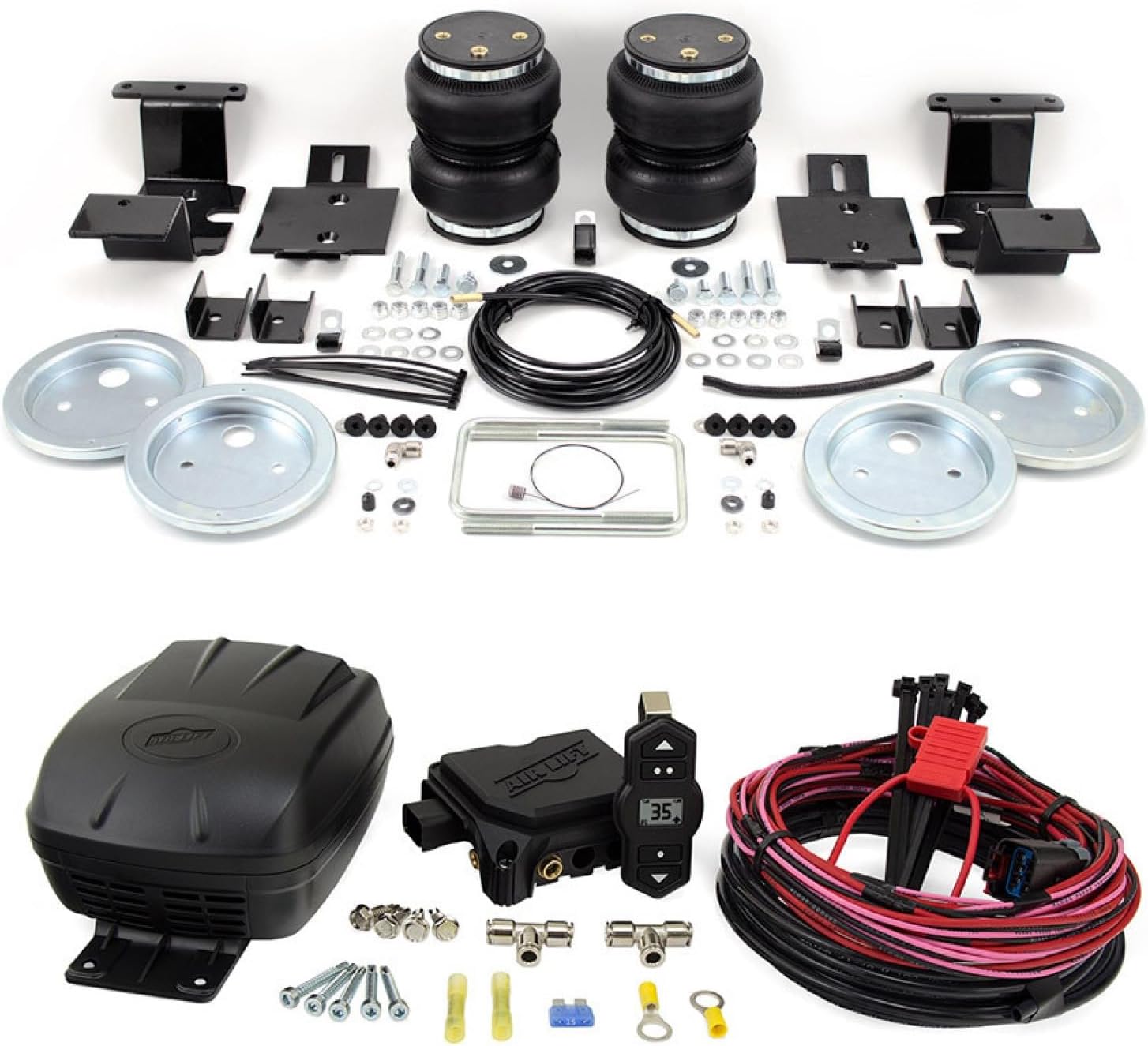 Air Lift LoadLifter 5000 Air Suspension Kit & WirelessOne 2nd Gen Air Compressor System fits 2007 2018 Silverado Sierra 1500 4WD RWD | TrendsAuto Decal | 57204 25980