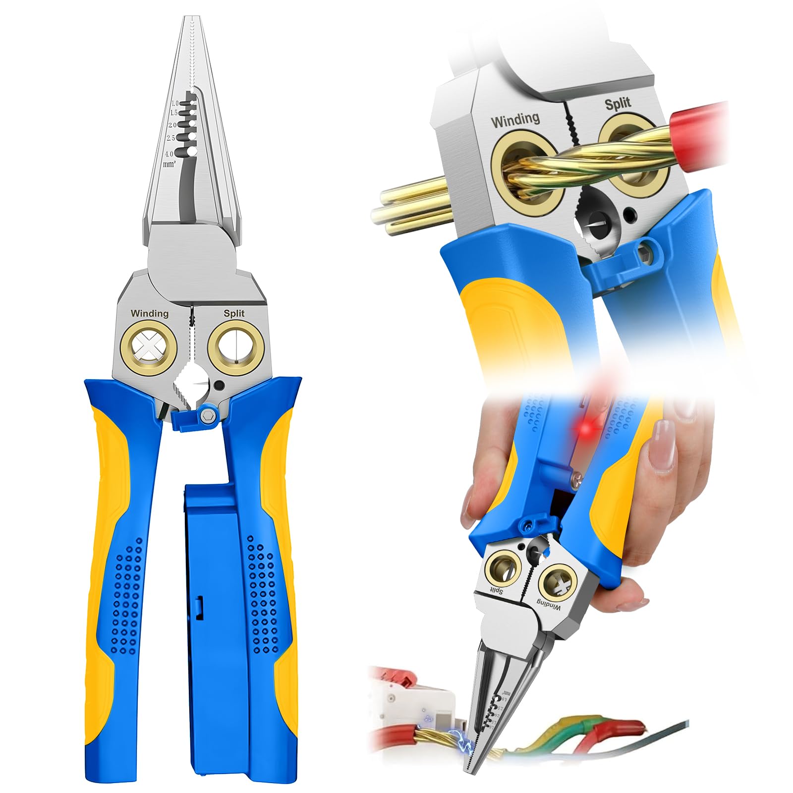 GADO Pro 8-in-1 Wire Stripper/Cutter with Voltage Tester & Dual Alarms - Heavy Duty 12-250V AC/DC Electrical Tester for Hot/Neutral Wires - Electrician, HVAC, Car Repair Tool (Gray) — Amazon image 9