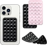 Silicone Double-Sided Suction Cup Phone Case Detachable Mount – Fidget Sticky Phone Grip, Hands-Free Accessory for Selfies & Videos. Trendy TikTok Gadget for iPhone & Android (Pink, 3.74" x 2.2")