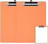 FRETONBA Clipboard Folder with Pen Holder, 2 Packs Clipboard A4 with Retractable Hook, Plastic Clip Boards with Secure Hold, Writing Clipboards for Office & Classroom Supplies, Orange