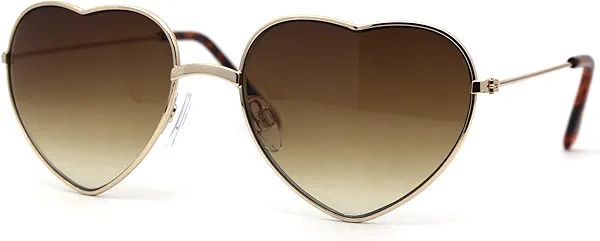 Metal Frame Heart Shape Sunglasses