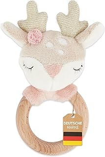 Bieco Deer Ella Grasping Toy Baby Wooden Baby Rattle Wooden Cuddly Toy Baby Deer Girl Rattles & Grasping Toys Baby Rattle 0 Months Baby Rattle Deer Rattle Wood Baby Grasping Toy Deer Ella Bieco Baby