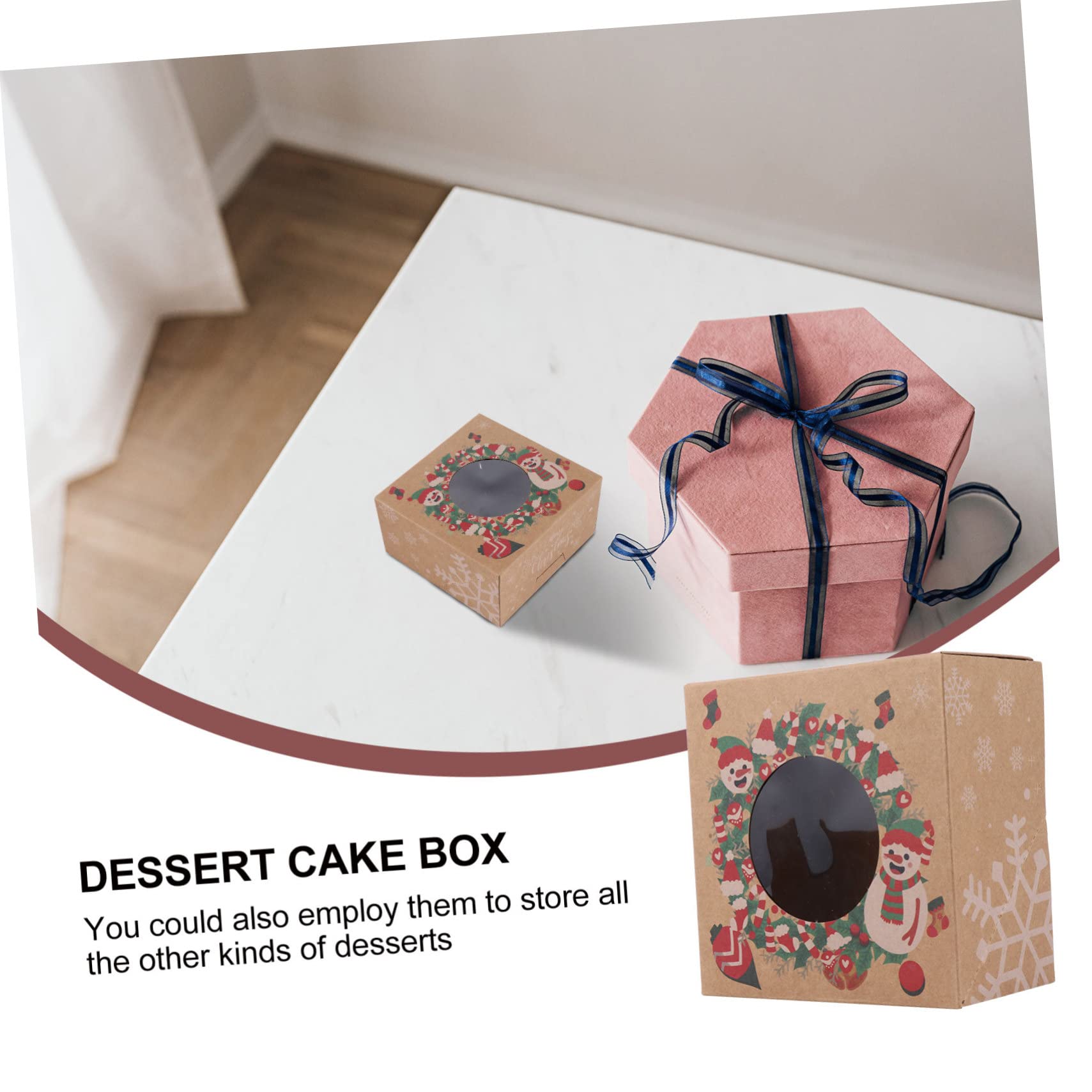 12 scatole di Natale per torte di Natale contenitori per alimenti scatole di imballaggio per torte di Natale scatole da forno scatole per dessert di Natale contenitori per cupcake