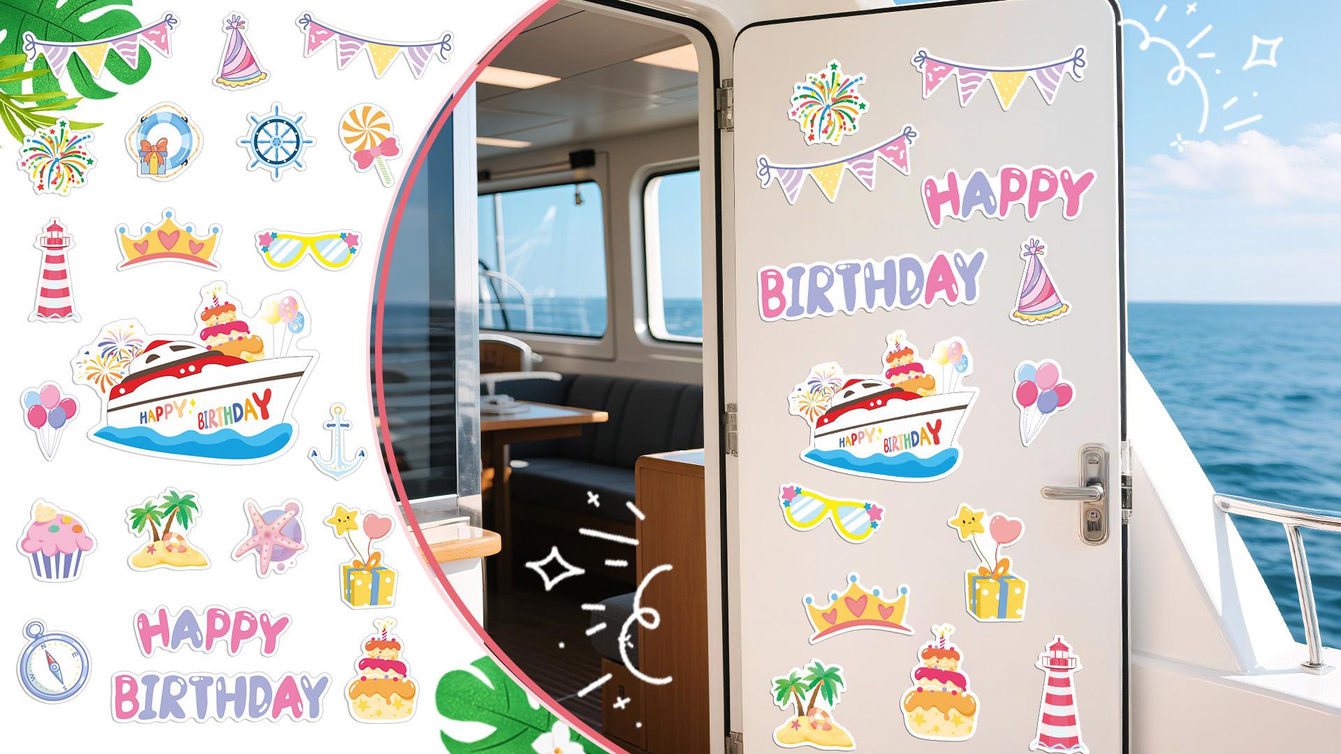 20 imanes decorativos para puertas de cumpleaños miniatura 7