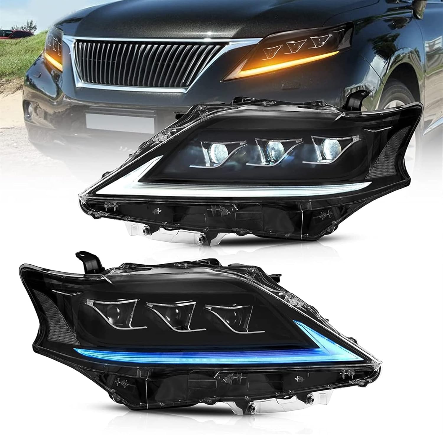 LED Headlights Assembly Compatible with Lexus RX270 RX300 RX350 RX450h 20092015