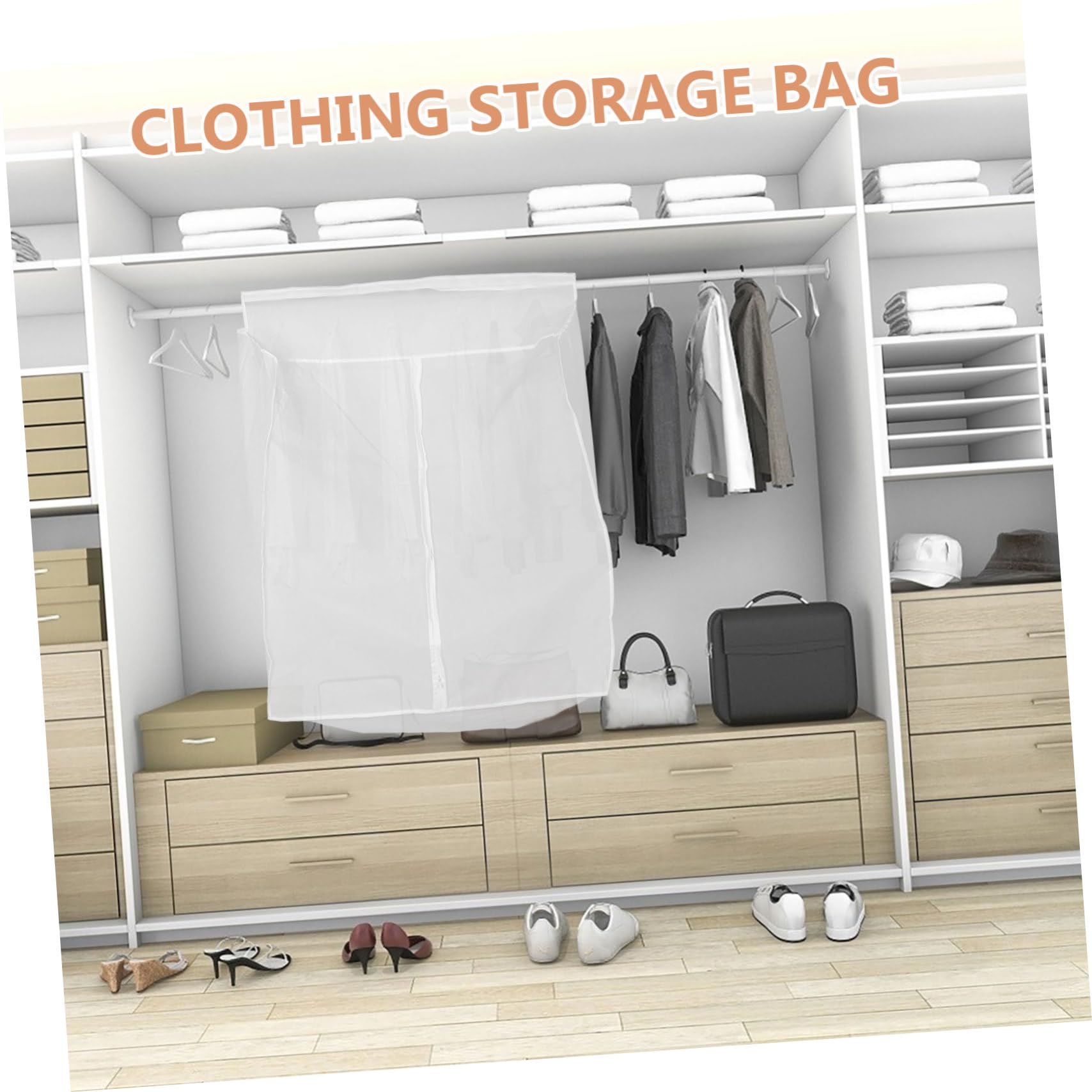 BESTYASH Funda Protectora para Ropa Peva a Prueba de Polvo y Agua, Plegable, Tamaño 50x80x90cm, Adecuado para Guardarropa y Almacenamiento en Casa