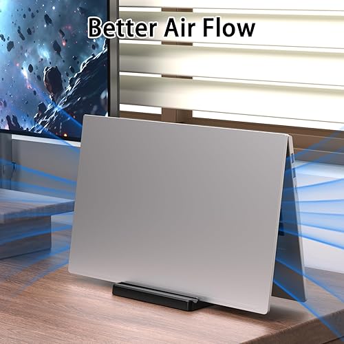 Miniatura 6 de Soporte vertical para laptop, base ajustable de plástico ABS para computadora de escritorio, ahorro de espacio 3 en 1, compatible con todos los