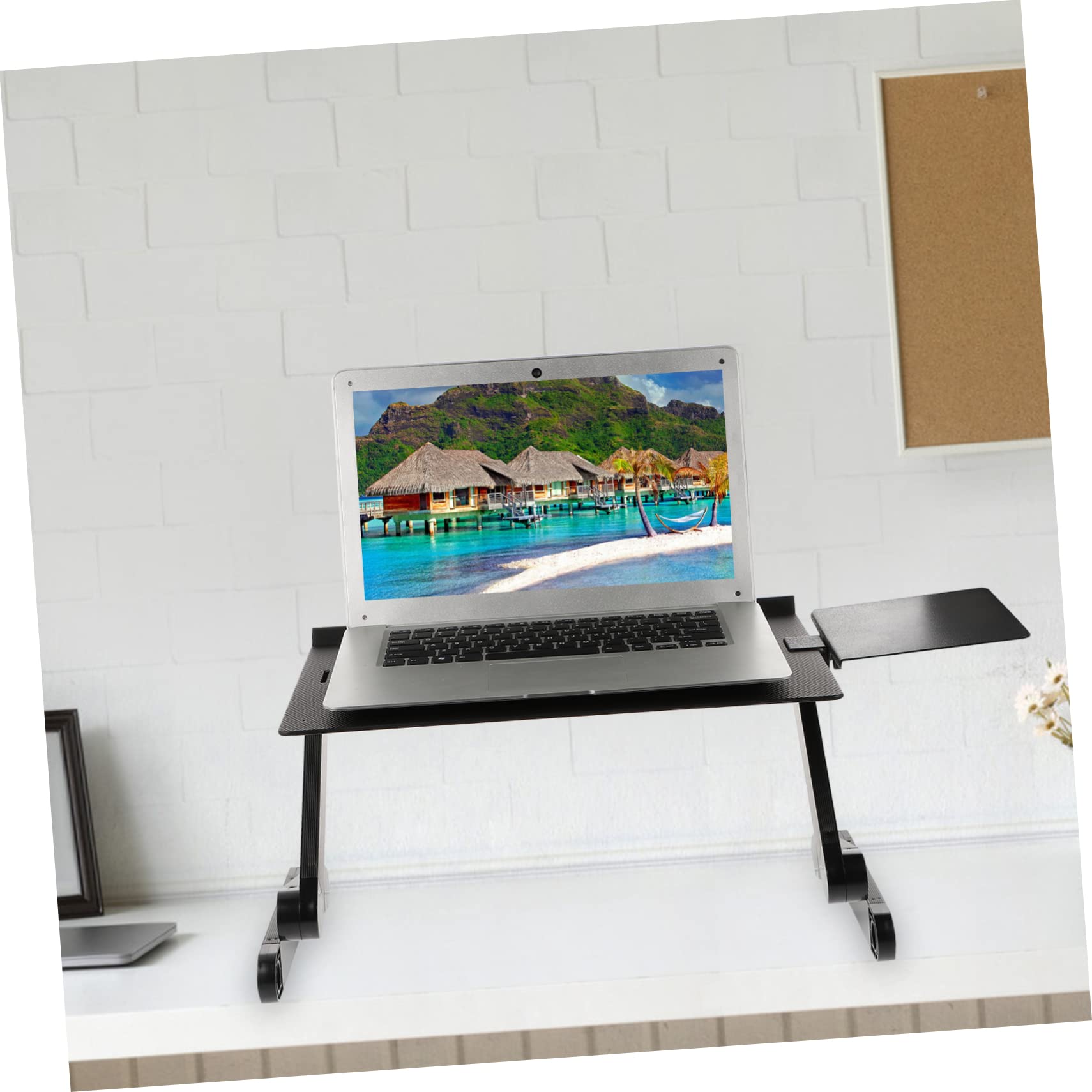 Artibetter Supporto per Laptop Regolabile in Lega di Alluminio Nero | Poggia Laptop Pieghevole Dissipazione del Calore, per Vacanze Estive, Viewing Photos e Watching Videos