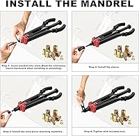 Vista 4 de WETOLS Herramienta de tuerca remachadora de 17 pulgadas, kit de herramientas de remache manual con 11 mandriles métricos y SAE M3 M4 M5 M6 M8 M10