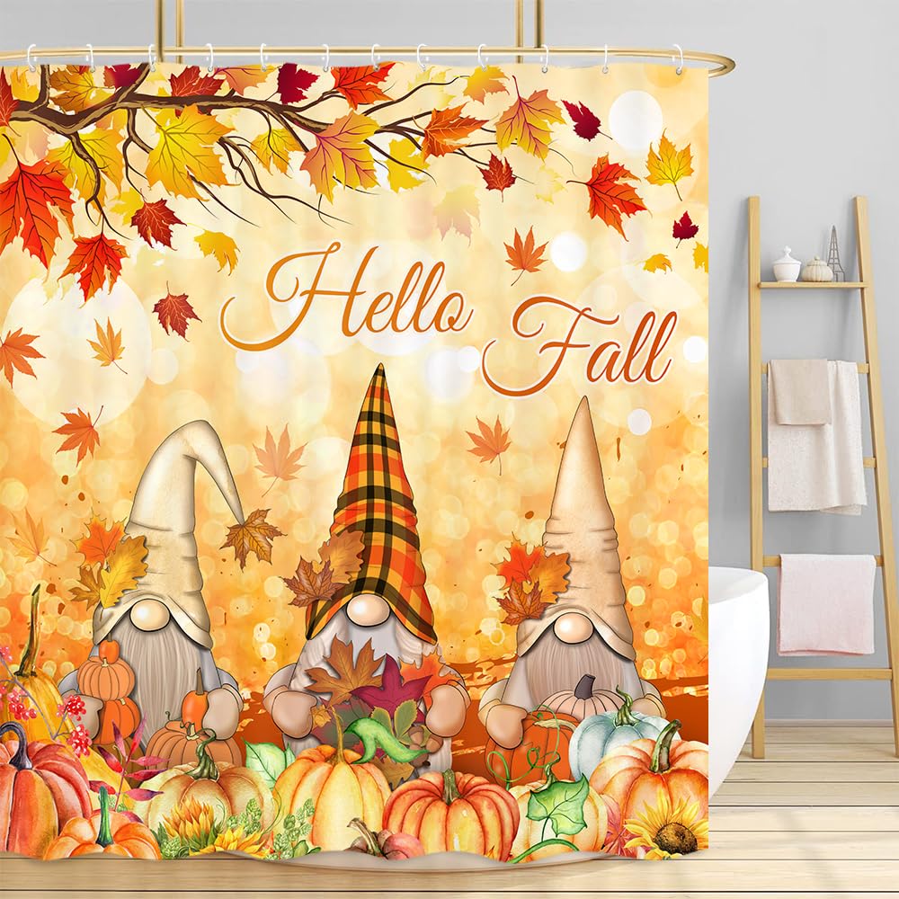 Fall Pumpkin Shower Curtain - Harvest Decor -7 Fall Pumpkin Shower Curtain - Harvest Decor -7