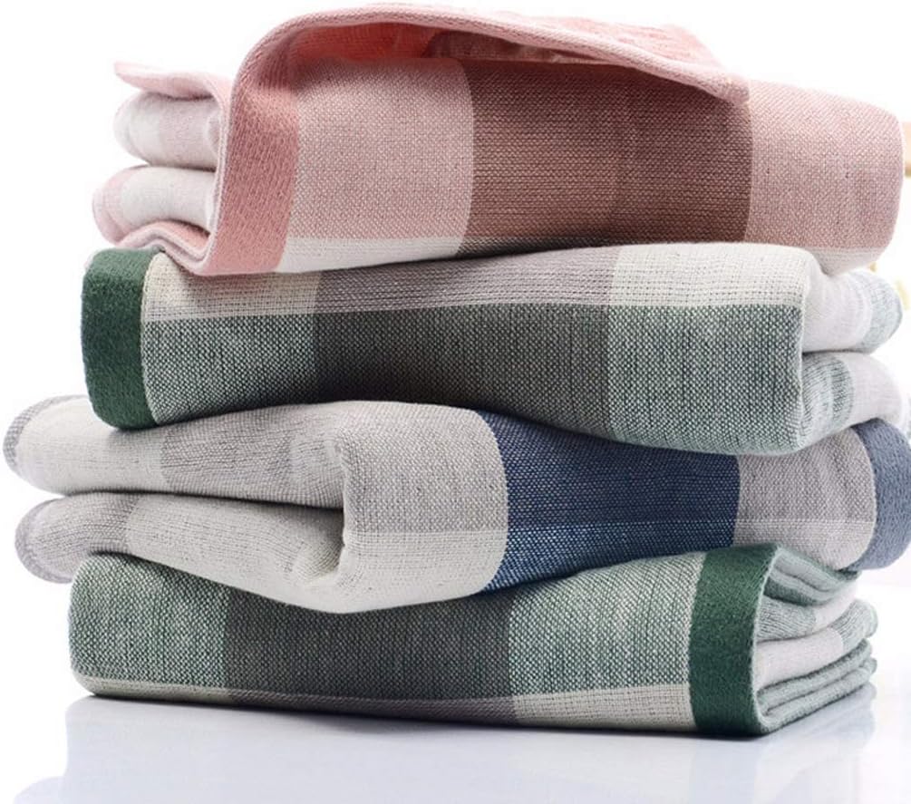 Cotton Soft Absorbent Adult Household Towel Travel Gym Sport Camping Swimming Pool Quick Dry Thicken Lattice Face Towels(Blue)